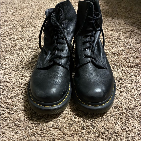 Dr. Martens Shoes - Dr. Martens Black Leather Boots with Eyelets